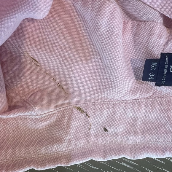 Men’s Vintage Polo Button Down, Pink, 16 1/2 - 34 - Picture 5 of 6